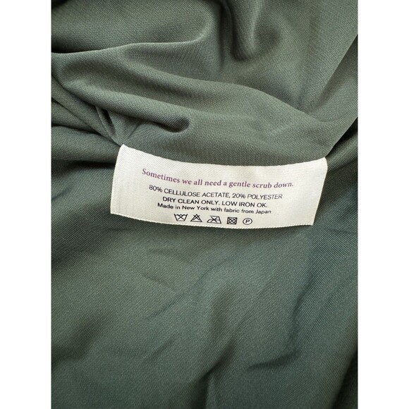 MM Lafleur Green Sleeveless Tanktop Blouse Business Pleated Lined Top Size M - Picture 5 of 5